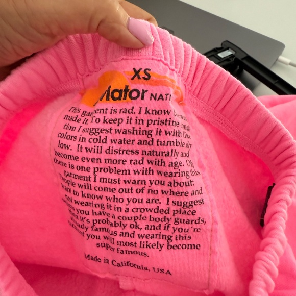 Aviator Nation Logo Pink Casual Streetwear Joggers Sweatpants Sz XS - Picture 5 of 7